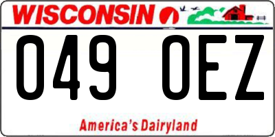 WI license plate 049OEZ