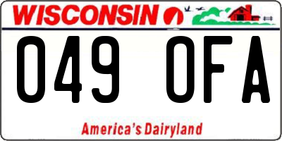 WI license plate 049OFA