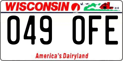 WI license plate 049OFE