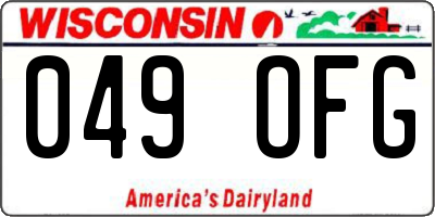 WI license plate 049OFG