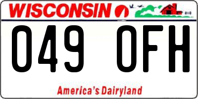 WI license plate 049OFH