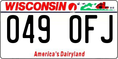 WI license plate 049OFJ