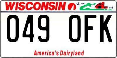 WI license plate 049OFK