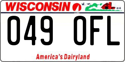 WI license plate 049OFL
