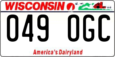 WI license plate 049OGC