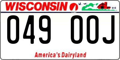 WI license plate 049OOJ