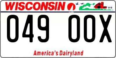 WI license plate 049OOX