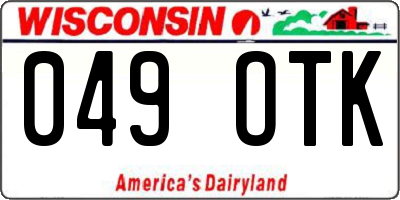 WI license plate 049OTK