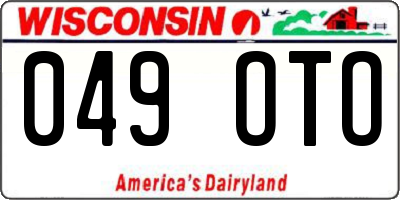 WI license plate 049OTO
