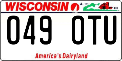 WI license plate 049OTU