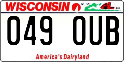 WI license plate 049OUB