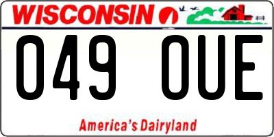 WI license plate 049OUE