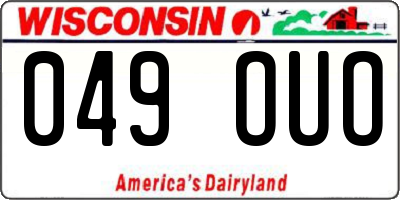 WI license plate 049OUO