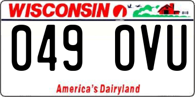 WI license plate 049OVU
