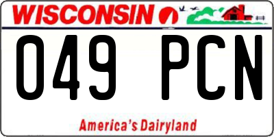 WI license plate 049PCN