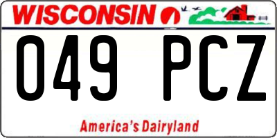 WI license plate 049PCZ