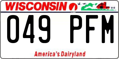 WI license plate 049PFM