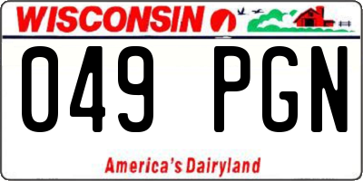 WI license plate 049PGN