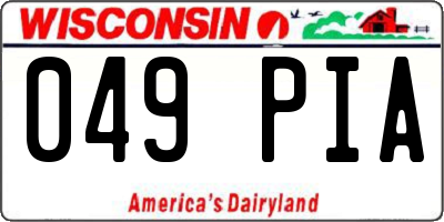 WI license plate 049PIA