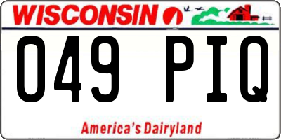 WI license plate 049PIQ