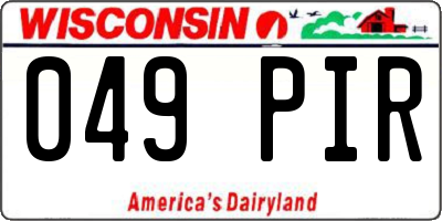 WI license plate 049PIR