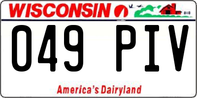 WI license plate 049PIV