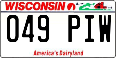 WI license plate 049PIW