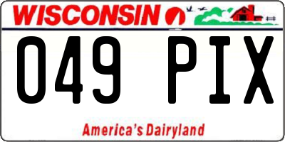 WI license plate 049PIX