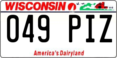 WI license plate 049PIZ