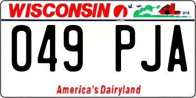 WI license plate 049PJA