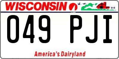 WI license plate 049PJI