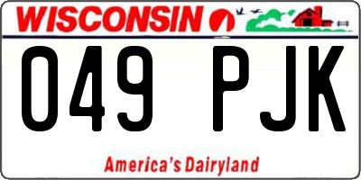 WI license plate 049PJK