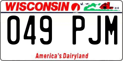 WI license plate 049PJM