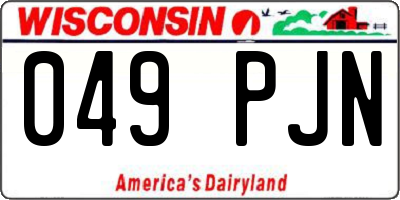 WI license plate 049PJN