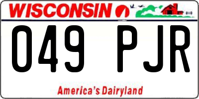 WI license plate 049PJR