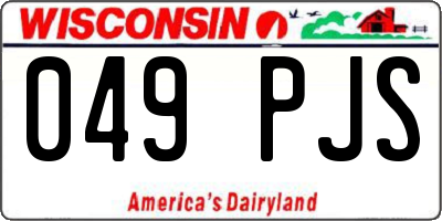 WI license plate 049PJS