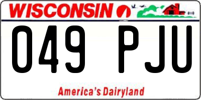 WI license plate 049PJU