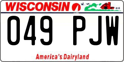 WI license plate 049PJW