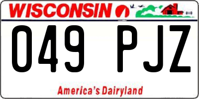WI license plate 049PJZ