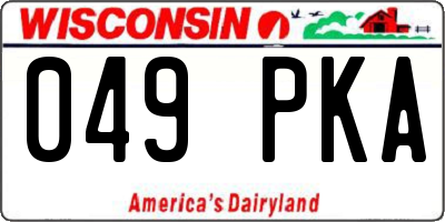 WI license plate 049PKA