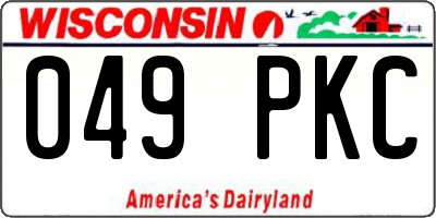 WI license plate 049PKC