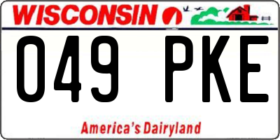 WI license plate 049PKE