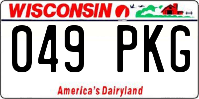 WI license plate 049PKG