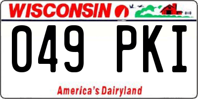 WI license plate 049PKI