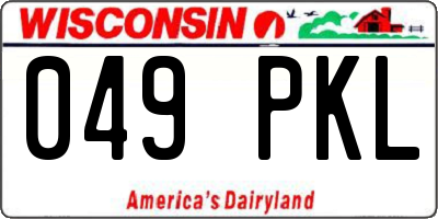 WI license plate 049PKL