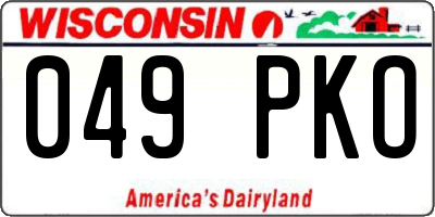 WI license plate 049PKO