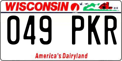 WI license plate 049PKR