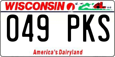 WI license plate 049PKS