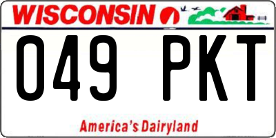 WI license plate 049PKT