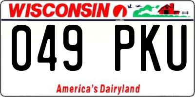 WI license plate 049PKU